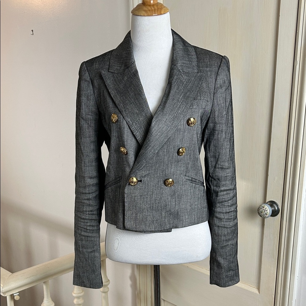 WHBM • Gray Double-Breasted Women's Blazer